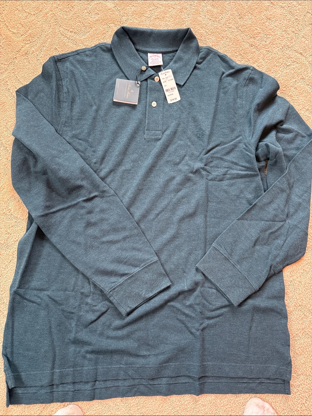 XL NWT men’s supima cotton long sleeve polo